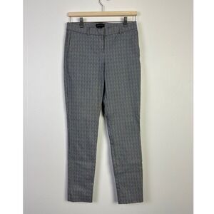 Adrienne Vittadini Officecore Gray Plaid Ankle Pants Slim Fit Casual‎ Size 4